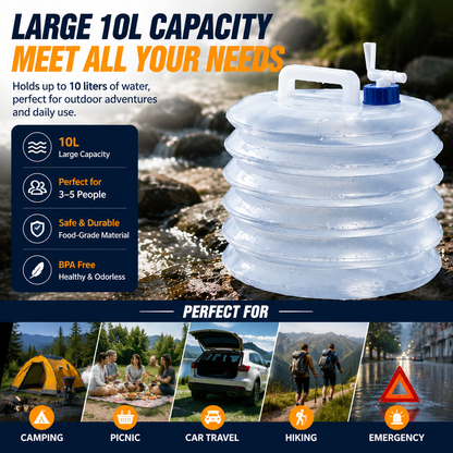 ⏰ Last Day Sale | 🏕️ Foldable Camping Water Container – 5L/10L/15L Portable Water Bucket