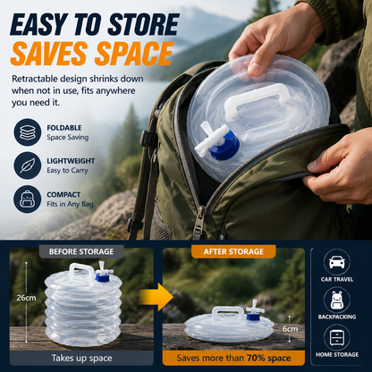 ⏰ Last Day Sale | 🏕️ Foldable Camping Water Container – 5L/10L/15L Portable Water Bucket
