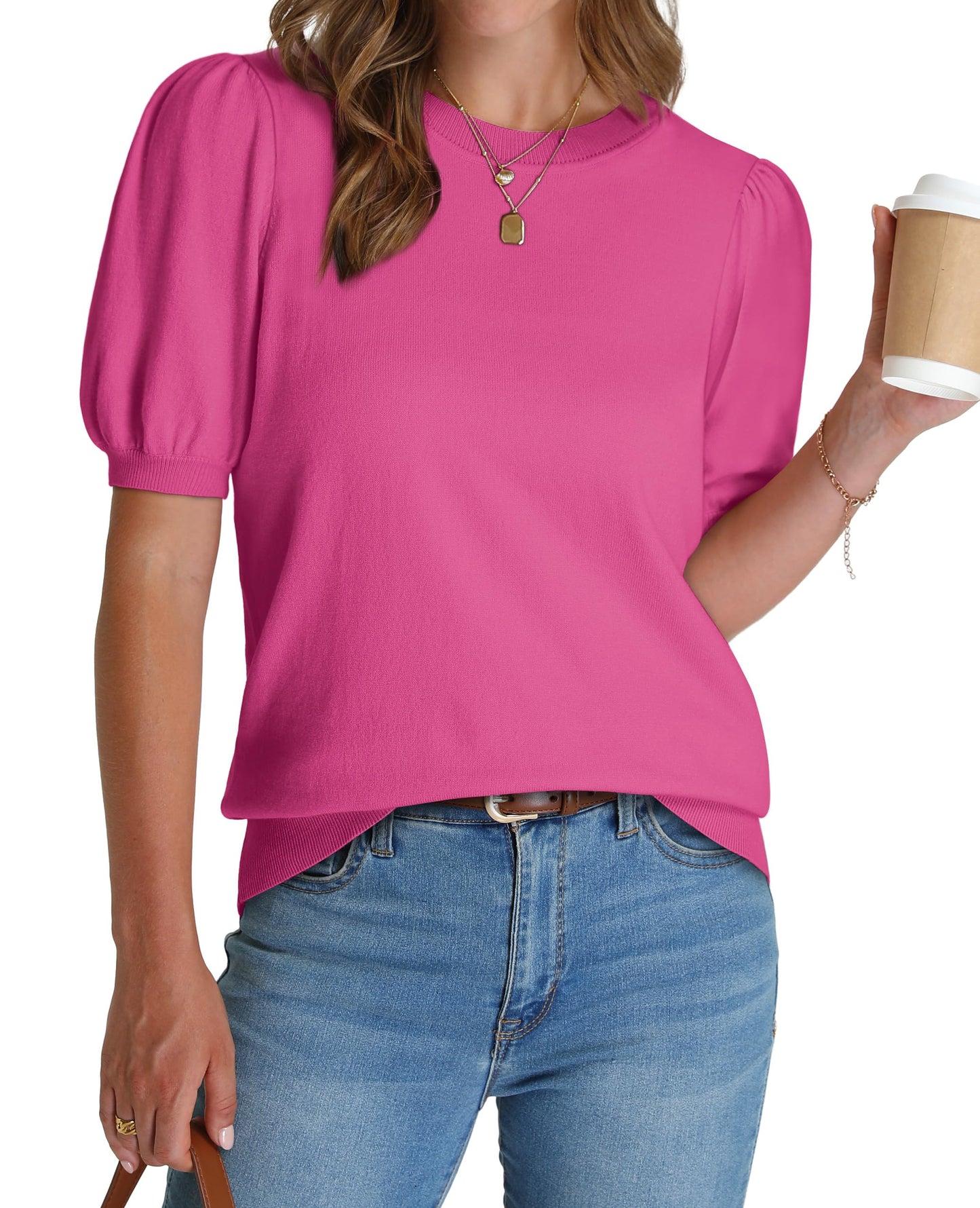 ✨Women's Lightweight Puff Short Sleeve Sweater