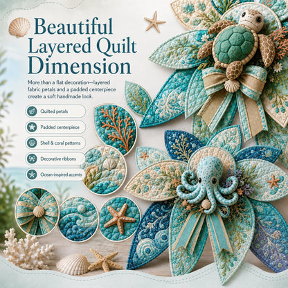 🌊 DIY Ocean Animal Quilted Bow Kit – Large 3D Coastal Door & Wall Décor
