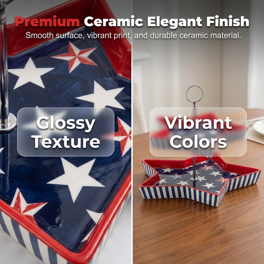 🏆 50K+ SOLD! Almost Gone🔥250th American Legacy Star Tray | Patriotic Two-Tier Serving Sculpture