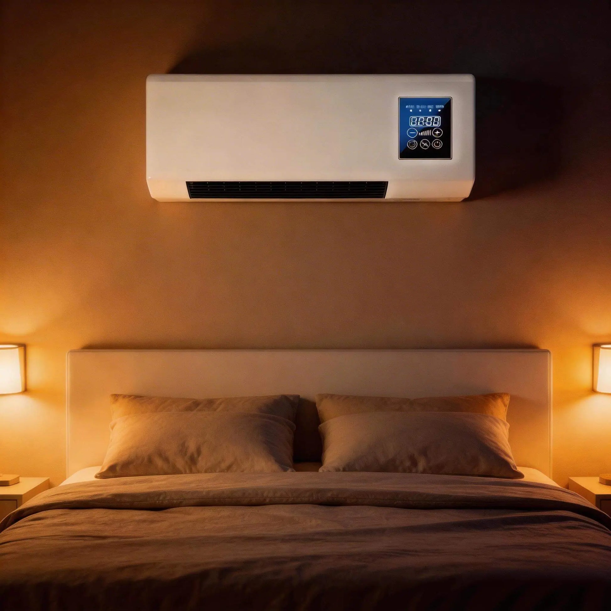 Wall air conditioner in bedroom