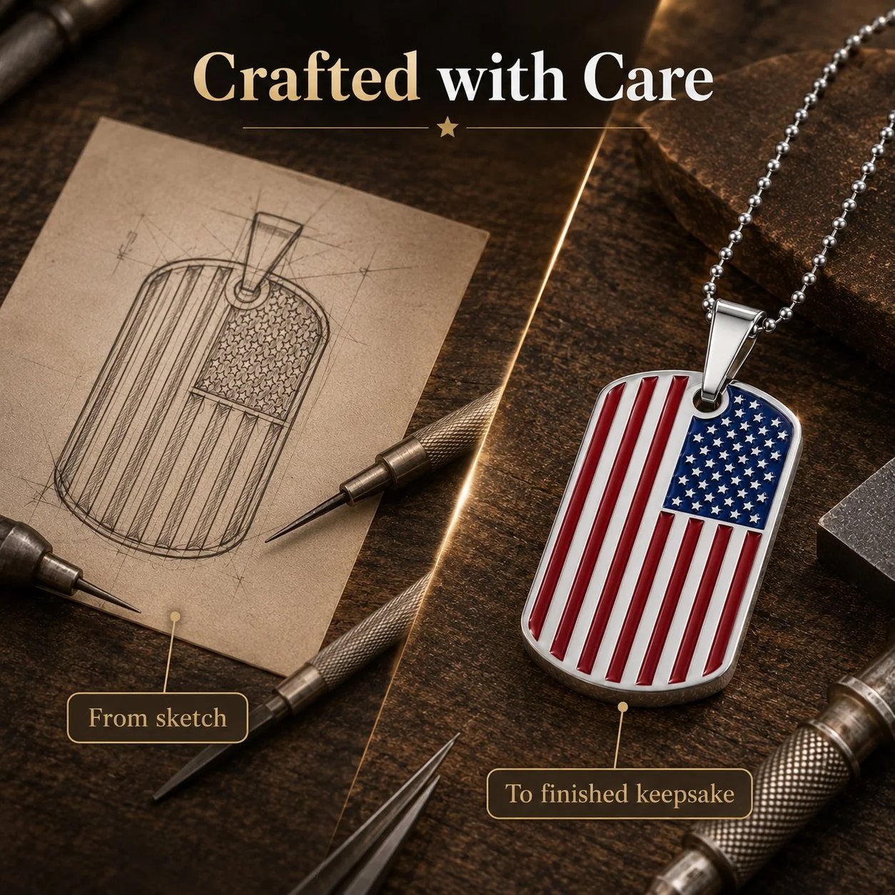 Handcrafted Flag Pendant