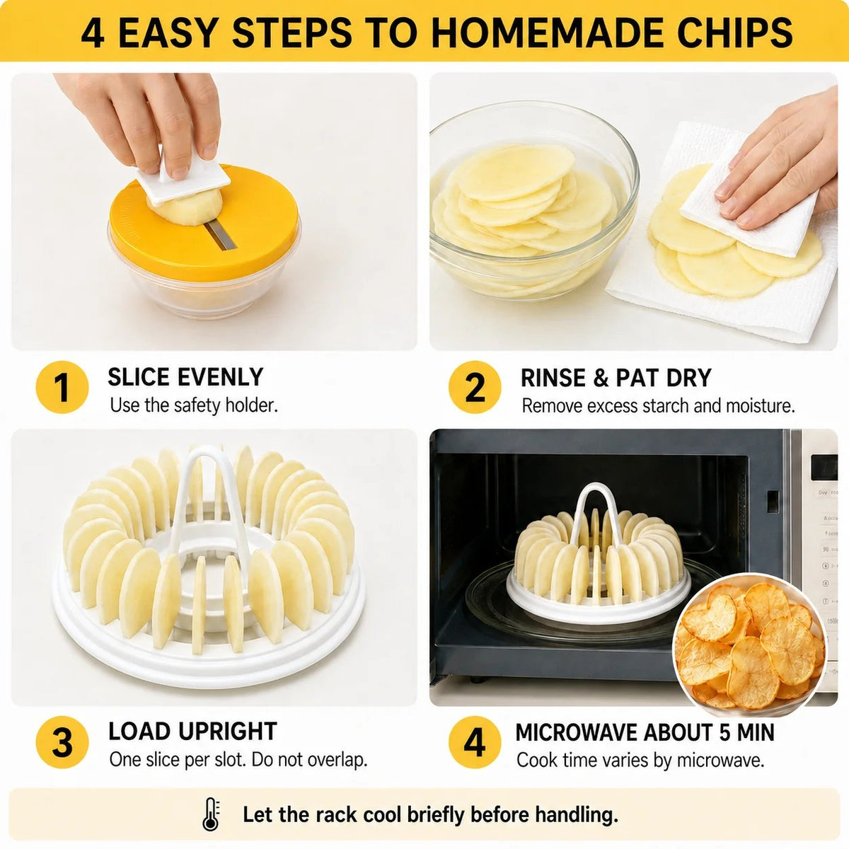 🔥2026 HOT SALE🥳💞50K+ SOLD!😍🥔DIY Microwave Potato Chip Maker with Slicer Bowl Set - DIY Microwave Potato Chip Maker with Slicer Bowl Set