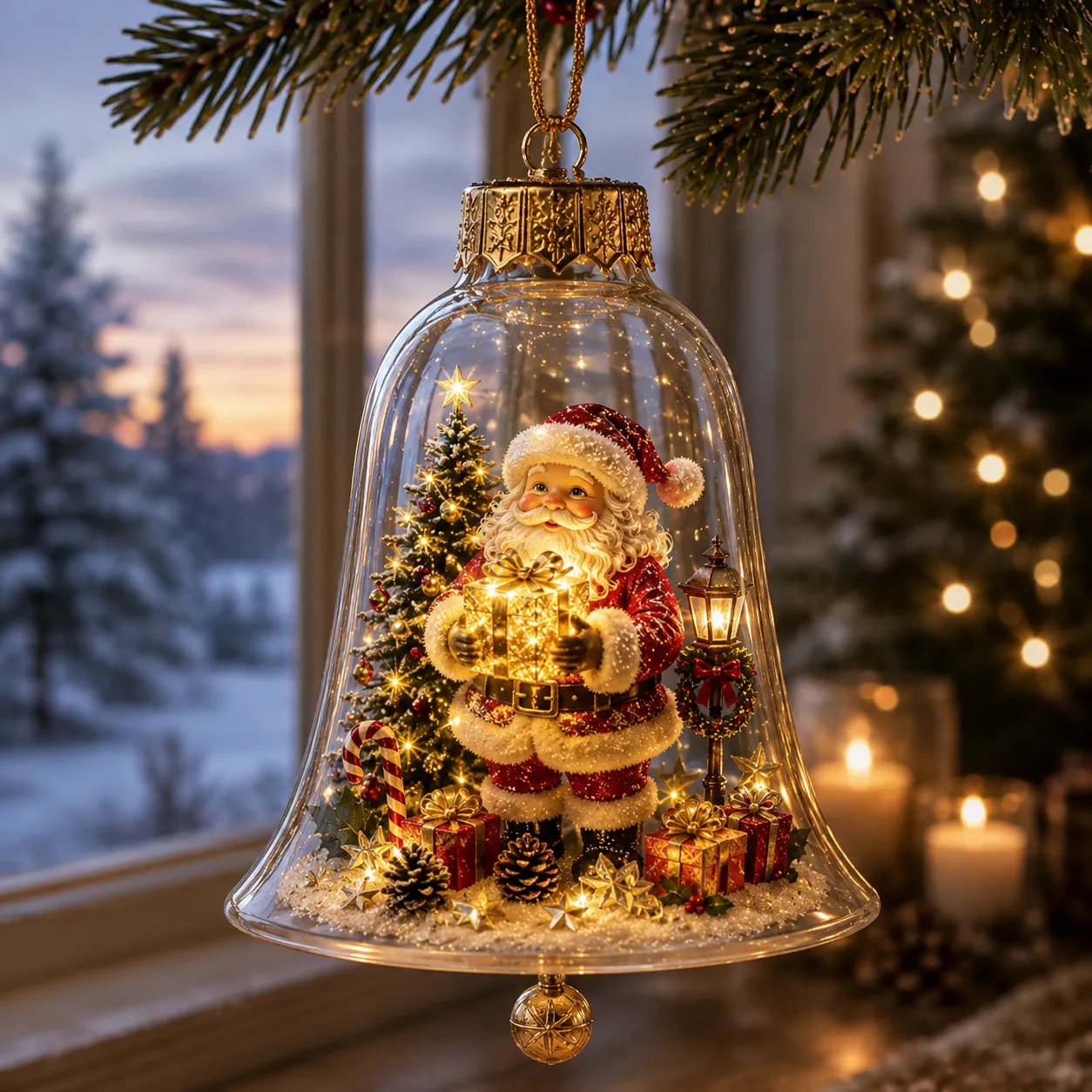 ✨🎄 Glowing Christmas Story Ornament – Light-Up Mini Holiday Scene