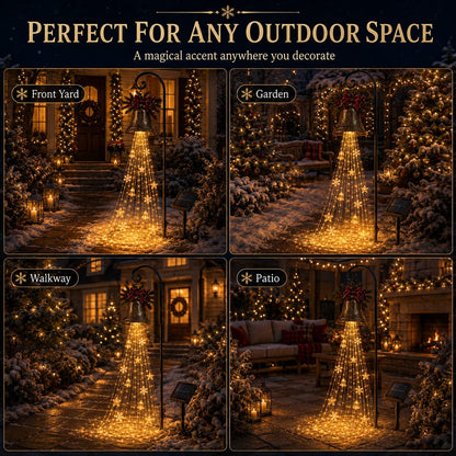 🔥Buy 2 Get 49% OFF🔥🎄 Christmas Bell Cascade Solar Yard Light✨