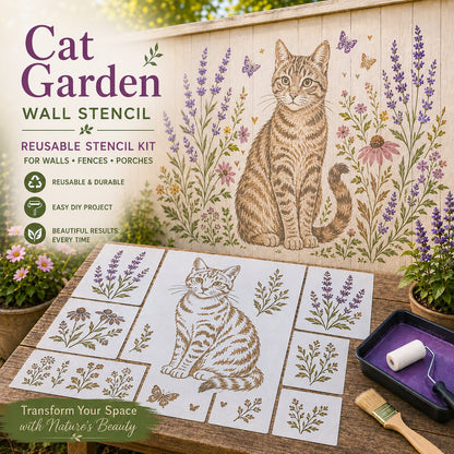 🔥 LAST DAY 49% OFF – 🌿Reusable Animal Garden Wall Stencil Kit | Bring Plain Walls, Fences & Porches to Life with Charming Animal & Floral Murals 🐾🌸✨