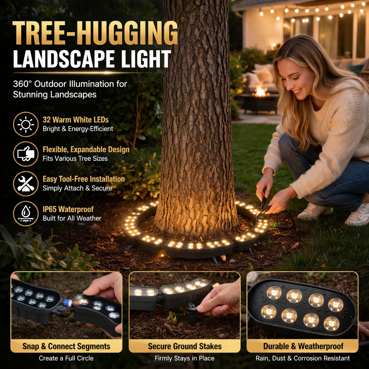 🌳 LED Ring Tree Light(Single piece) | Outdoor Waterproof Landscape Spotlight🛡️