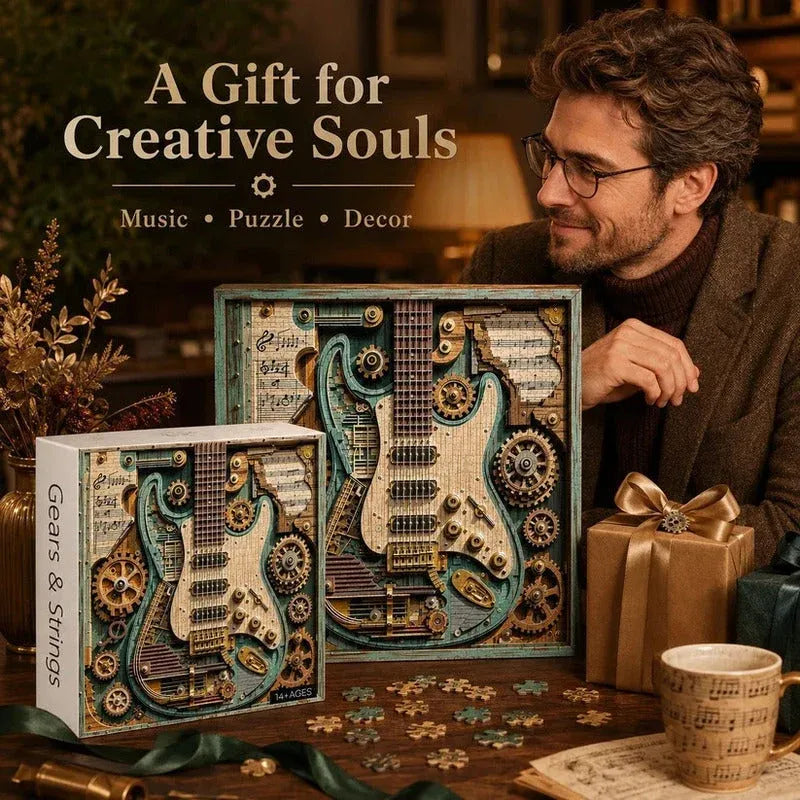 🔥LAST DAY 50% OFF 🧩Creative Steampunk Guitar 3D Puzzle