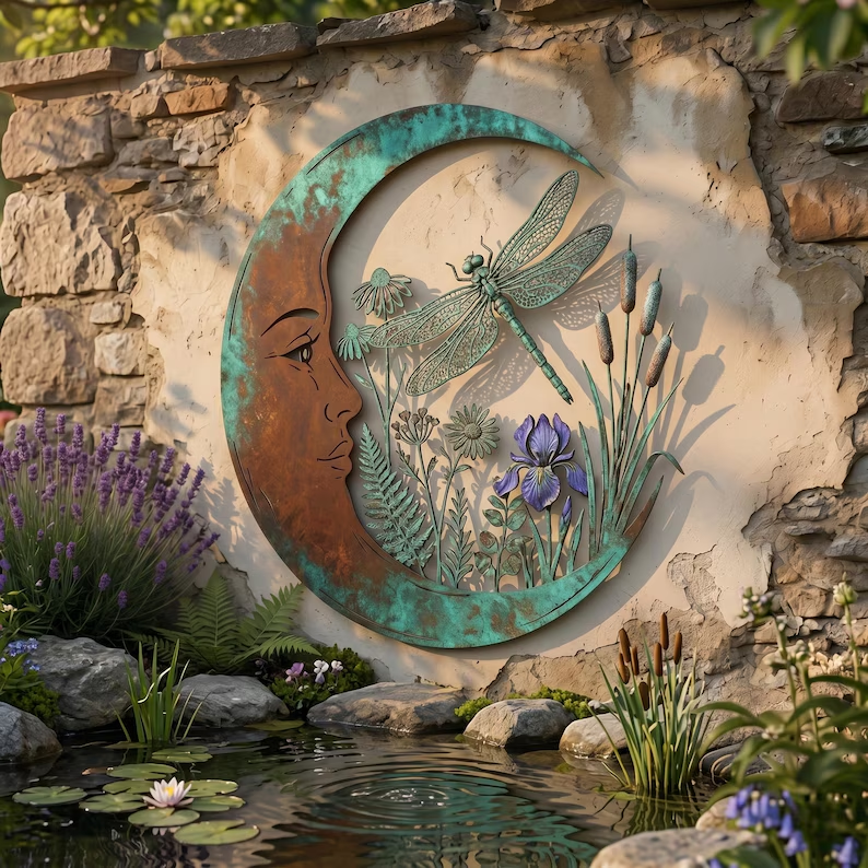 Crescent Moon Bee Wall Decor