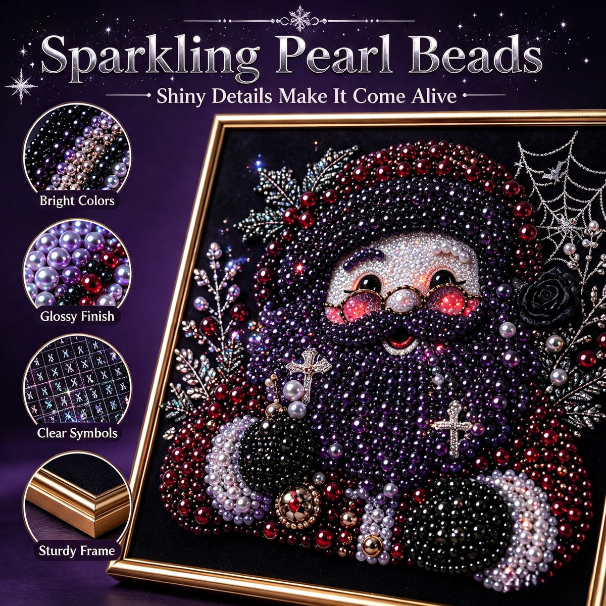 🔥 LAST DAY 49% OFF – 🖤 Premium 3D Pearl Dark Gothic Diamond Painting Art Kit
