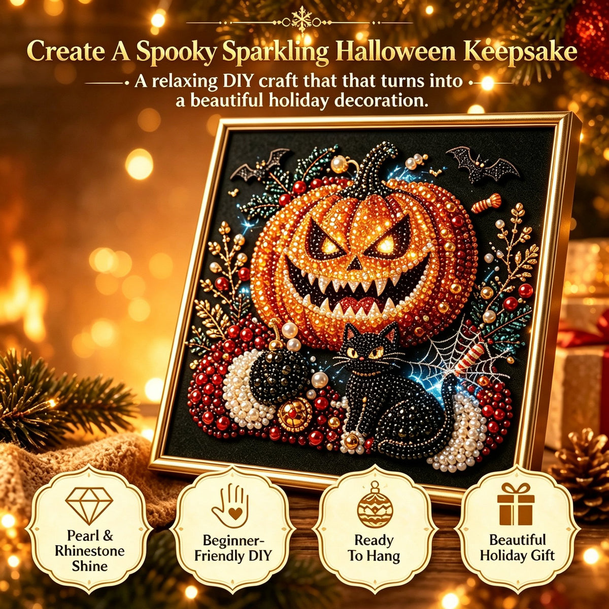 🔥 LAST DAY 49% OFF – 🖤 Premium 3D Pearl Dark Gothic Diamond Painting Art Kit