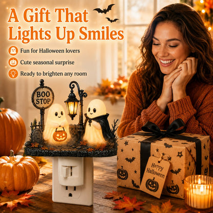 🔥Last Day 49% OFF - 👻🎃 Boo Stop Ghosts Plug-In Halloween Night Light