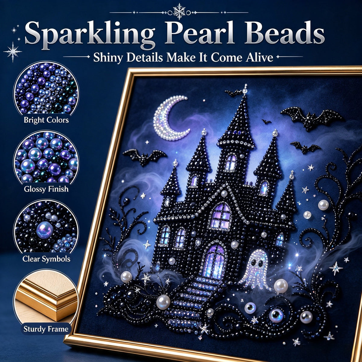 🔥 LAST DAY 49% OFF – 🖤 Premium 3D Pearl Dark Gothic Diamond Painting Art Kit