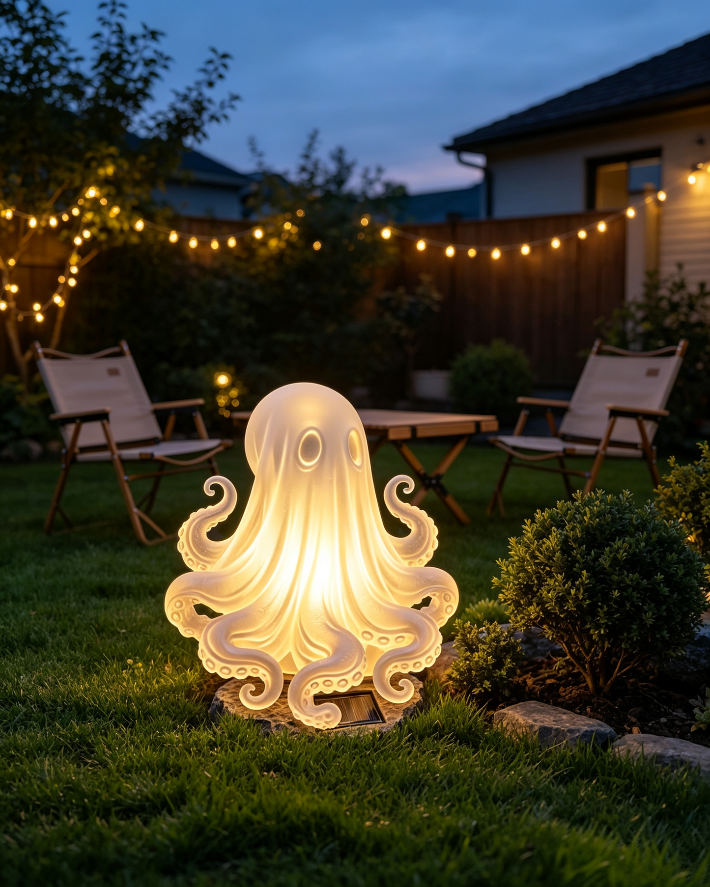 👻 Ghost Octopus Solar Garden Light