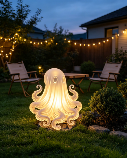 👻 Ghost Octopus Solar Garden Light
