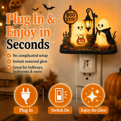 🔥Last Day 49% OFF - 👻🎃 Boo Stop Ghosts Plug-In Halloween Night Light