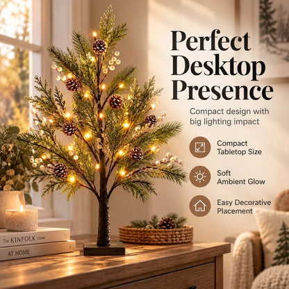🎄💡 Elegant LED Tree Lamp – A Warm Natural Glow for Your Home🌿✨