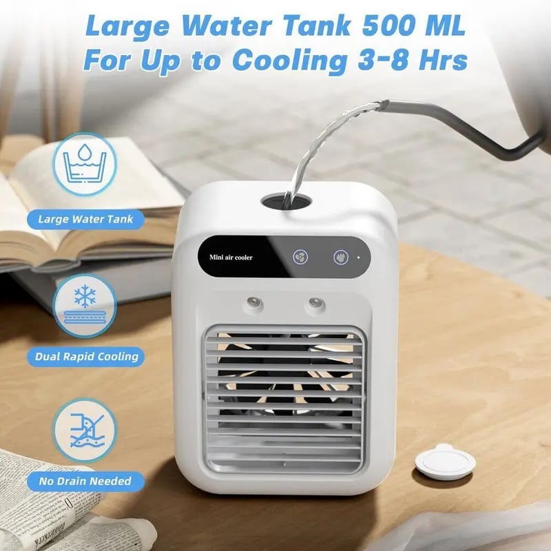 🔥Portable Air Conditioners, 3-In-1 Cooling Fan with 2-Speed Mist Fan,