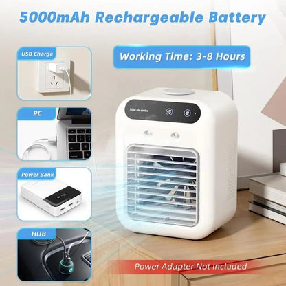 🔥Portable Air Conditioners, 3-In-1 Cooling Fan with 2-Speed Mist Fan,