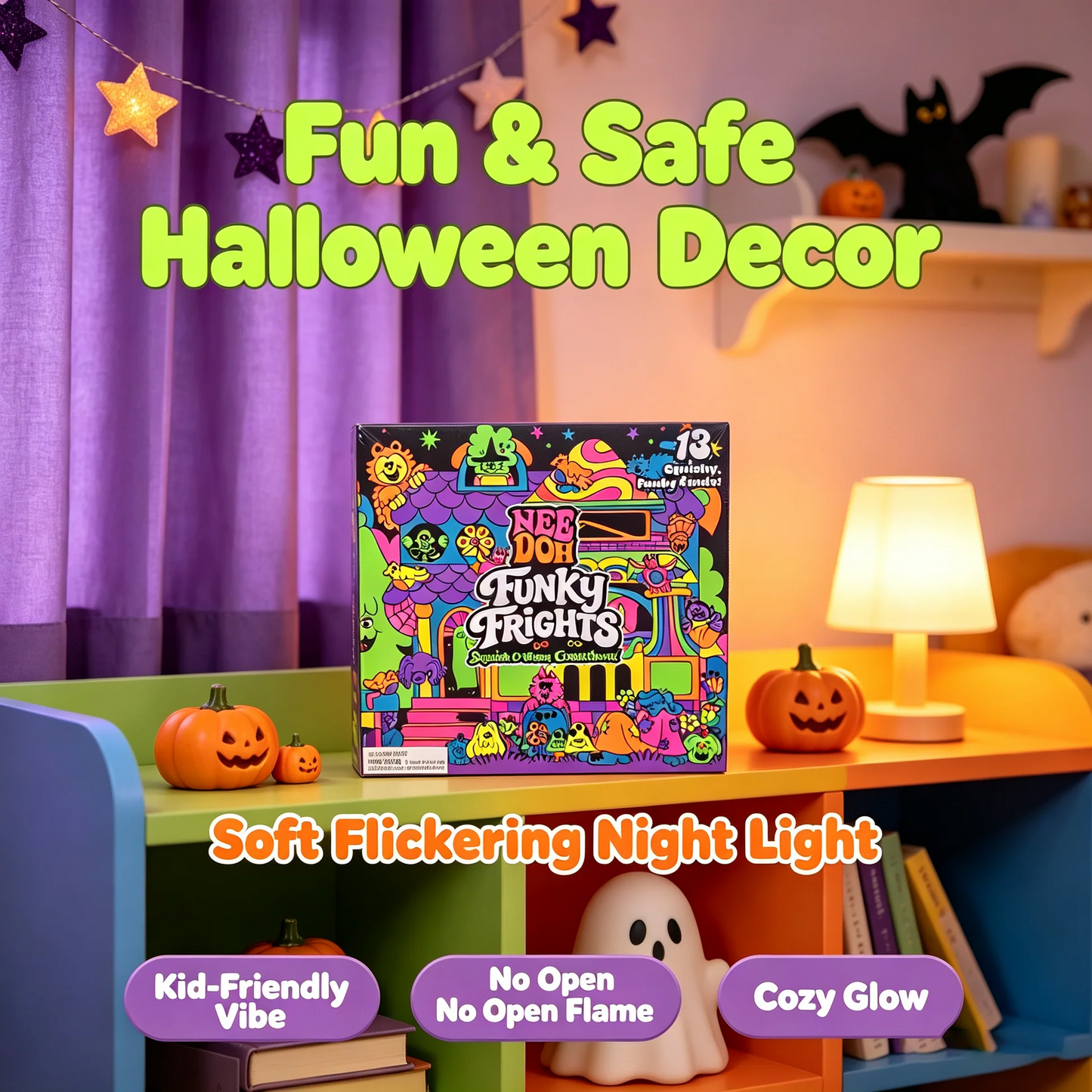 Nee Doh Halloween Set of 13 Funky Frights Squish OWeen Countdown Needoh NEW 2026