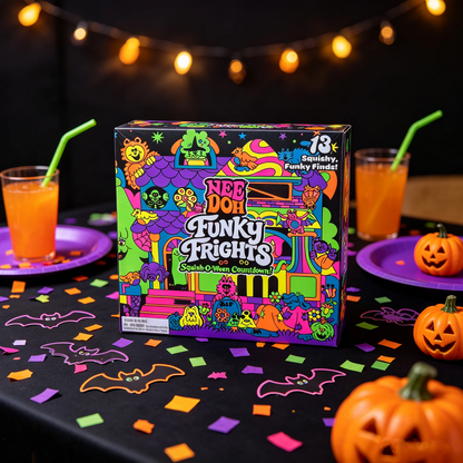 Nee Doh Halloween Set of 13 Funky Frights Squish OWeen Countdown Needoh NEW 2026